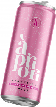 Apriori Sweet Muscat Rosé Semi-Sparkling Wine 250ml - caixa com 6 latas